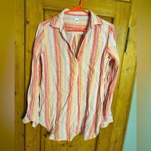 Gap 100% Linen Pullover Lightweight Top Size Small